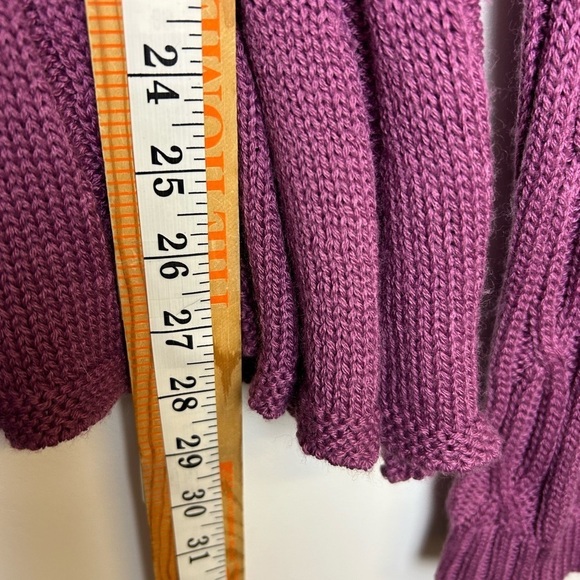Y2K ALEX MARIE Cable Knit Babydoll Purple Wool Size Xl V-Neck Old money VTG - Picture 8 of 9